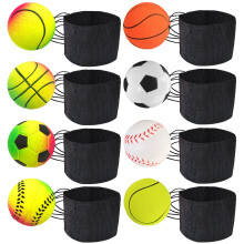 DBAILY Wrist Band Ball, 8PCS Bouncy Wrist Band Ball Rubber Safety With Bracelet And Rope Leisure Elasticity Portable For Child Aldult Exercise Sports