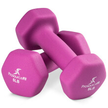 ProsourceFit Neoprene Dumbbell Coated for Non-Slip Grip, 5 lb, Purple