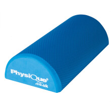 Physique Pro Foam Roller Blue Half Round (30cm x 15cm x 7.5cm) - Back, Leg and Body Deep Tissue Muscle Massage - Gym and Exercise Roller for Trigger