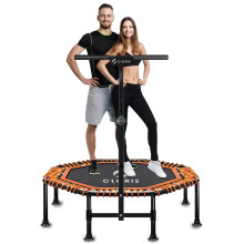 CLORIS 40''/48'' Foldable Fitness Trampoline - Max Load 400lbs / 450lbs, Rebounder with Adjustable Foam Handle Indoor/Outdoor Fitness Body Exercise