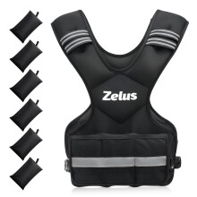 ZELUS Weighted Vest for Men and Women, Adjustable Body Weight Vest Exercise Set for Workouts, 9-14.5kg Vest with 6 Ironsand Weights for Cardio