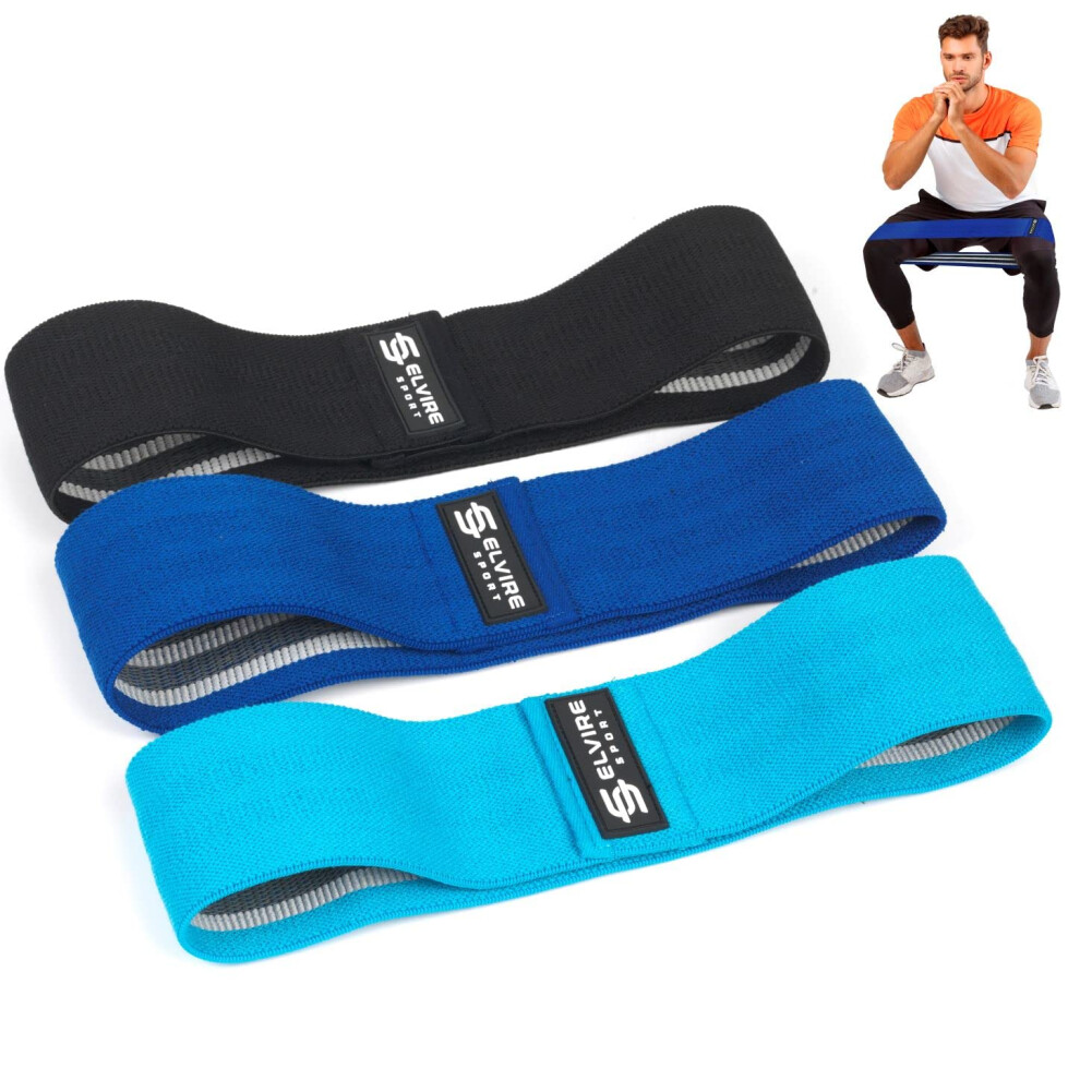 Elvire Sport Elvire Fabric Resistance Bands For Working Out, Set Of 3, Booty Exercise Band For Women, Workout Loops, Legs, Glutes, Squat