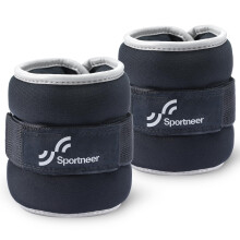 Sportneer Ankle Weights, 2 x 0.5 kg to 2 x 3 kg, Neoprene, Modern Style, Black