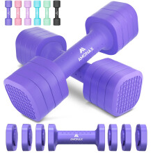 Amonax Adjustable Dumbbells Set, 1kg/2kg/3kg/4kg/5kg Dumbbell Pair, 4-in-1 and 5-in-1 Weights Dumbbells Set Women Men, Free Weights for Home Gym,