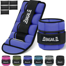 BAGAIL Adjustable Ankle Weights 2 Pack, with Detachable Sandbags, Wearable Wrist & Ankle Weight Straps, 0.4-1.6kg Per Strap, 15-31cm Circumference,