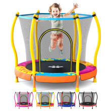 Happin 55? Toddler Trampoline Indoor & Outdoor Playset Ages 1-6, 5FT Kids, Ultra Safe Mini Trampoline for Kids with Safety Enclosure Net, Gifts for