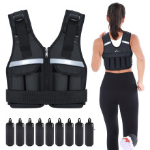 Sportneer Adjustable Weight Vest 0.9kg to 8kg, 9-in-1 Quickly Adjustable Running Vest for Men and Women, Strength Training, Calisthenics and Gym,