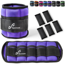 Sportneer Adjustable Ankle Weights Set, Ankle Wrist Weight Straps, 0.3Kg-1.6Kg for Per Ankle, 0.6Kg to 3.2Kg for a Pair, 2 Pack