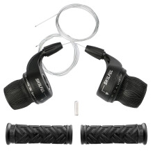 Meghna 1Pair 18 Speed Bicycle Shifter Twist Shifter Lever 3x6 Speed Grip Shift Mountain Bike Folding Bike Gear Grip Shift with Grips