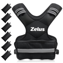 ZELUS Weighted Vest for Men and Women, Adjustable Body Weight Vest Exercise Set for Workouts, 5-9 kg Vest with 6 Ironsand Weights for Cardio Strength