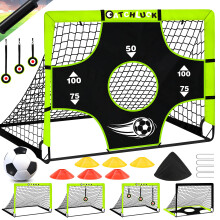 CATCHLUCK Football Goals for Kids, Football Net for Garden, Pop Up Target Goal Posts Net Training Equipment with Carry Bag, Green-120x90x90