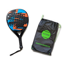 ianoni Padel Racket Carbon Fiber Surface with EVA Memory Flex Foam Core Paddle Tennis Racquets-Orange