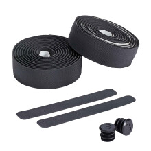 BBB Cycling Bike Handlebar Tape Road Bike, Diamond Pattern For Strong Grip, Shock Absorption, Includes Handlebar Plugs, FlexRibbon BHT-14, Black