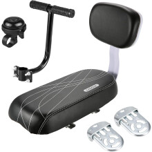 BLOHDI Cycling Child Seats,Kid Bike Back Cushioned Seat Kit with Bell Foot Rest Handle Grip Children Safety Carrier Set