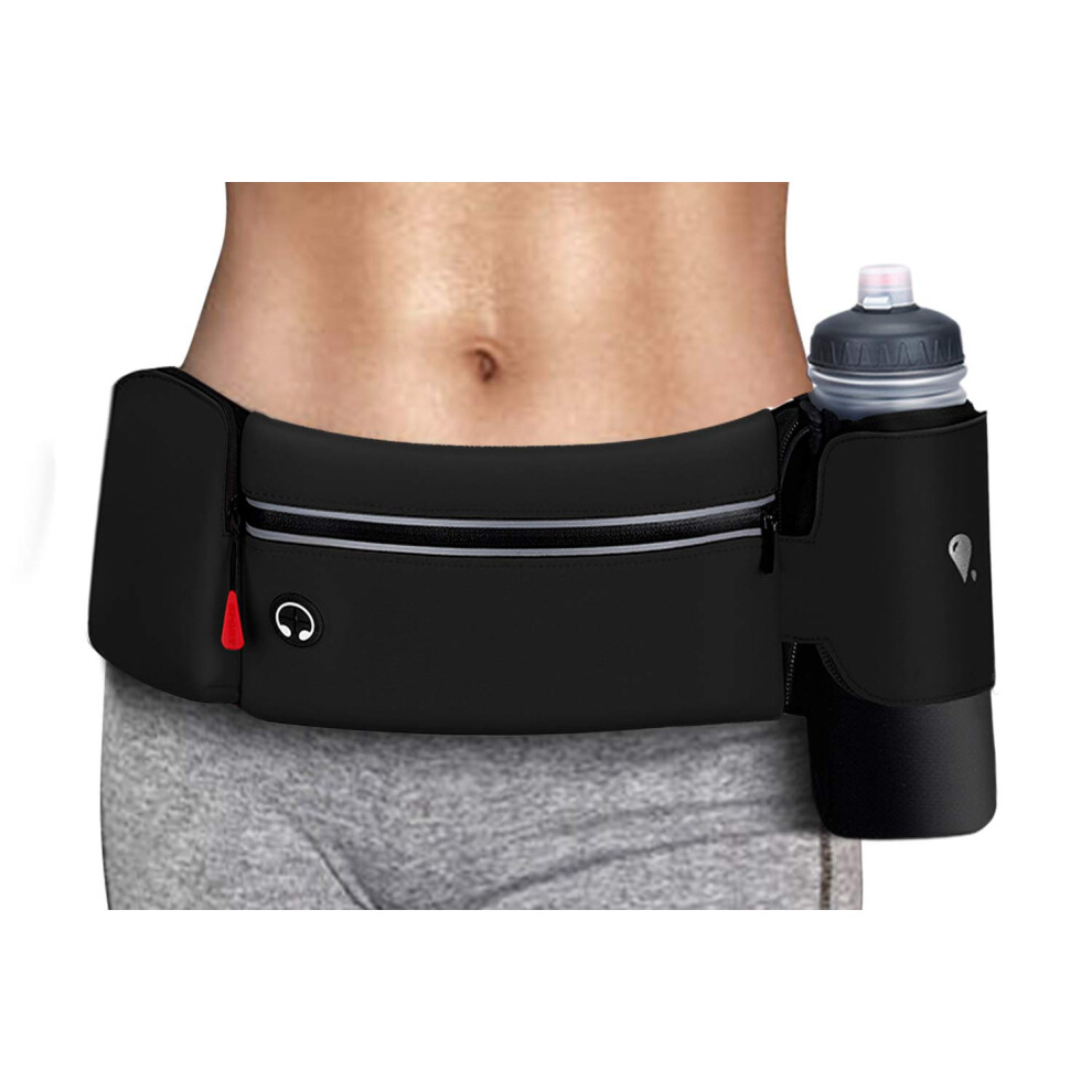 simptech Running Belt Bag with Foldable Water Bottle Holder(Bottles NOT Included), No Bounce Large Pocket Water Resistant Fanny Waist Pack, Hydration-image-OPC-PJSV25R-NEW