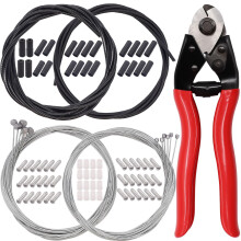 mxuteuk 87 Pcs Stainless Steel Wire Cutter Bike Brake Cable Housing Shifter Cable Housing Universal Bike Cable Kit Bicycle Brake Cable Shift Cable