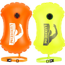 LUXHEIM 2 Pack Swim Buoy Tow Floats for Open Water Swimming Highly Visible Swim Buoy Waterproof Inflatable Tow Float for Triathlons