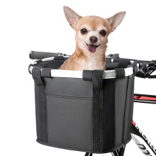 Front Bike Basket, Detachable Cycle Front Basket Dog & Cat Baskets Carrier Adult Bike Basket Easy Install/Remove Pet Bicycle Carrier with Spacious