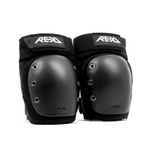 REKD Ramp Knee Pads Black M, Impact Resistant Heavy Duty Neoprene Pads for Action Sports, Adjustable Straps, Breathable Material, Shock Absorption,