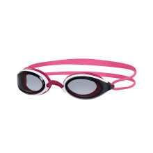 Zoggs Fusion Air Swimming Goggles Adult (Smoke Lens, White/Pink) Women, Men, Air-Filled Cushion Comfort Fit, Anti-Fog, UV Protection, Wide Vision Swim
