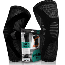 POWERLIX Knee Support for Women/Men, 2 Pack Knee Brace Compression Sleeve Support for Arthritis, Joint Pain, Ligament Injury, Meniscus Tear, ACL,