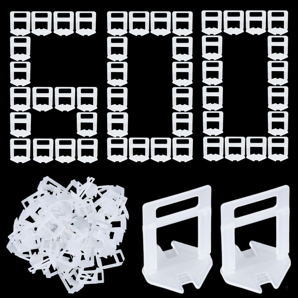 600 Pcs Tile Spacer Clips?Tile Leveling System 2Mm Tile Leveller Base Adjuster Tile Leveller For Floor Tiling 5051221085388