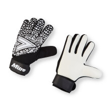 Mitre Magnetite Junior Goalkeeper Gloves | Be Football Match Ready | Extra Comfort, Black/White, Size 5