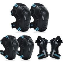Adjustable Kids Knee Pads Elbow Pads Wrist Guards Set for 3-8 Years Child Protective Gear Set for Roller Skates,BMX,Bike,Cycling, Skateboard, Inline