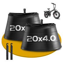 2 Pack 20 x 4.0 Fat Tire Tube Schrader Valve, Puncture Proof Bike Tubes for 20 x 4 Bicycle Tire, Butyl Rubber Inner Tube for EBike/Electric