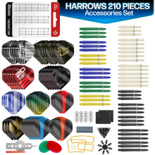 Harrows Trophy 210pc Darts Accessories Set - Amazing Bundle Includes Dart Stems, Dart Flights, Dart Rings, Dart Sharpener, Dart Tool, Flight