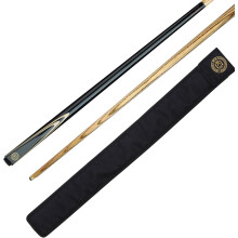 BCE Unisex FF200-2 Piece Ash Snooker Cue ? 57" (145cm), Black Butt & Natural Wood Shaft - with Soft Case