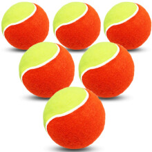 FINGER TEN Kids Tennis Balls Soft Elastic Low Compression Stage Pressureless Bulk Training Tool Color Orange for Outdoor Youth Beginner Practice (6