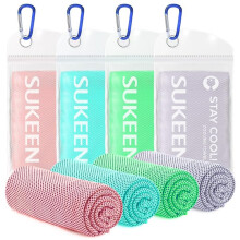 Sukeen Cooling Towel, 4 Pack Towels for Neck, Soft Breathable Sweat Towel Gym Stay Cool Ice Microfibre Men Women Work Out Sports Yoga Golf