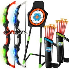 Own1one Bow and Arrow Set for Kids, Kids Archery Set with LED Lights, Suction Cup Arrows, Standing Target, Quivers, Outdoor Toys Gifts for 3 4 5 6 7 8