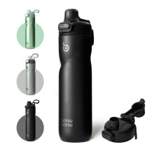 BOTTLE BOTTLE Insulated 24 oz Stainless Steel Water Bottle with Flip Top Lids, Vacuum Insulated, Portable Handle, Wide Mouth, Perfect for Hiking,