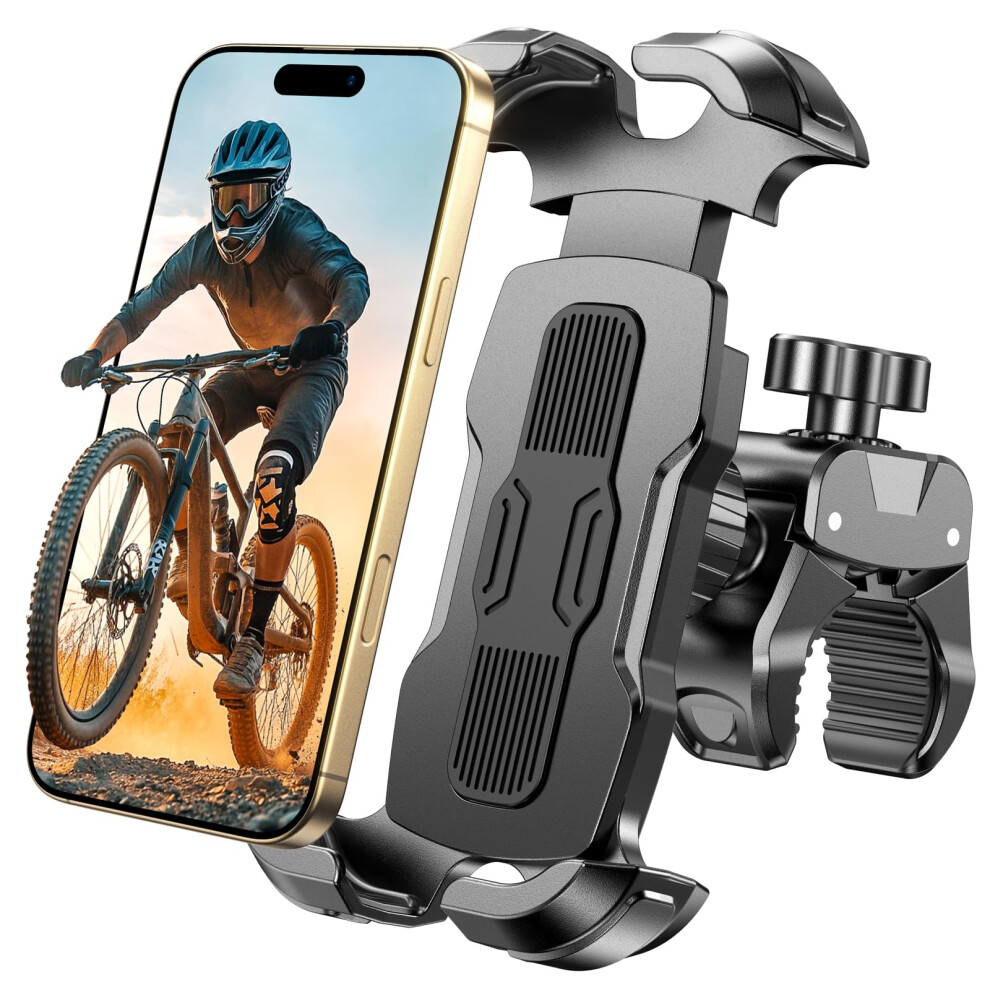 Rolgno Bike Phone Holder, [Quick Release & 360? Rotation] Motorbike Phone Mount, Secure Lock Motorcycle Phone Holder For 4.7"-6.9" Phones, Universal 5051221092072