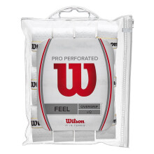 Wilson Unisex-Adult Pro Perforated Tennis Racket Overgrip, White, Pack of 12