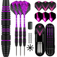 LavishioProfessional Steel Tip Darts Set 3 Aluminum Dart Shafts Steel Tip Dart Set Professional Darts Steel Tip Set + Extra 3 Dart Flights 3 Replace
