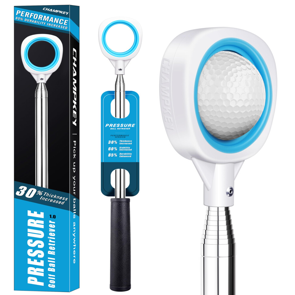 CHAMPKEY Golf Ball Retriever Single-Sided - Durable Stainless Steel Shaft with Non-Slip Grip | Golf Accessory for Water Hazards & Course Rough |-image-OPC-PJSV6H7-NEW