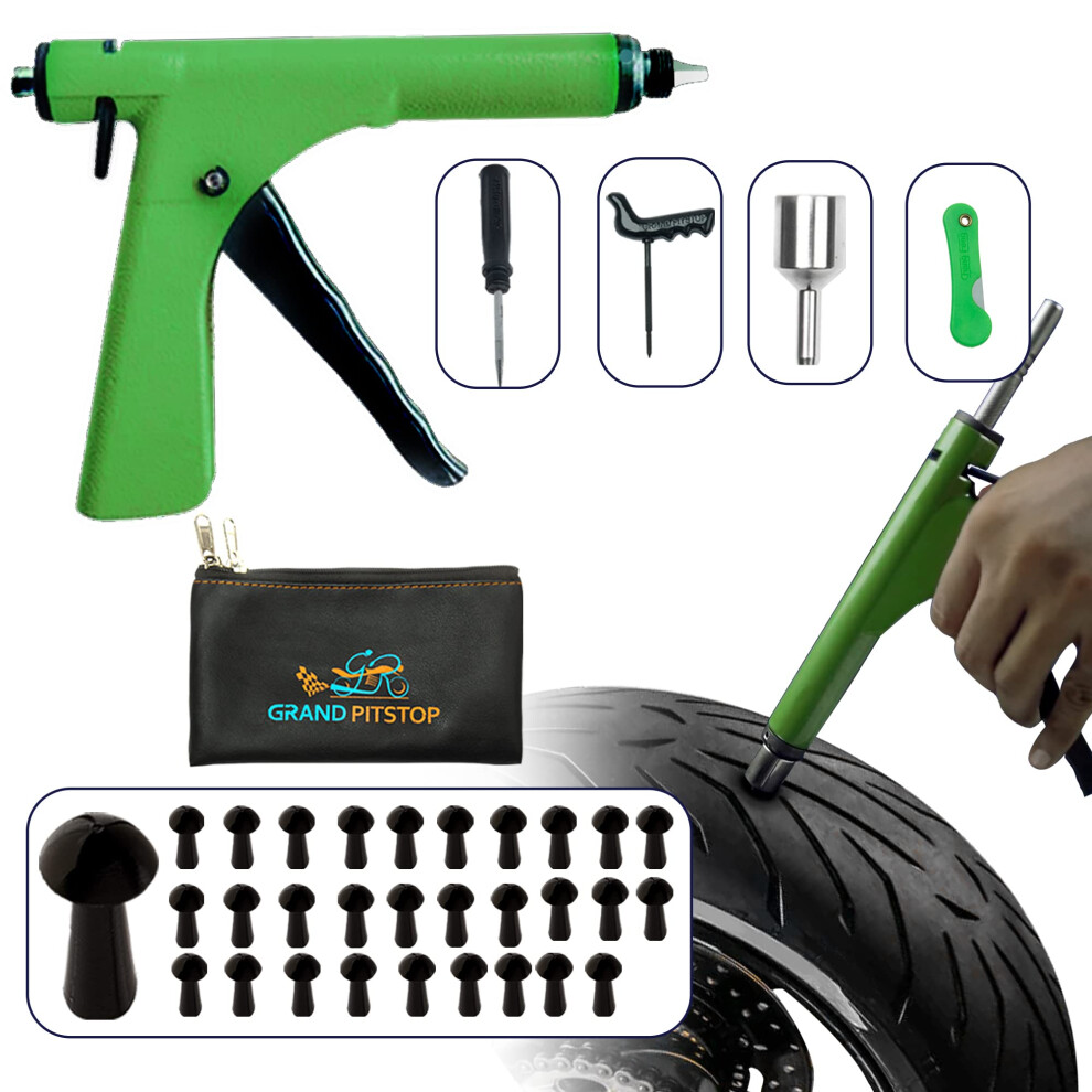 Grand Pitstop 36 Pcs Tubeless Tire Gun Puncture Repair Kit With Mushroom Plug For Tyre Punctures And Flats On Cars, Motorcycles, Atv, Trucks & 5051221095578