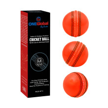 ONEGlobal Incrediball Soft Practice Cricket Ball | Outdoor & Indoor Rubber Cricket Ball With Core & Stitched Seam | For Practice, Honing Skills &
