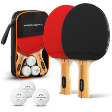 PRO-SPIN Ping Pong Rackets - High Performance Set | Premium Ping Pong Racket, 3-Star Ping Pong Balls, Case | Table Tennis Kit for 2 or 4 (Set 2