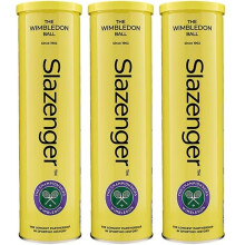 zaizah 3 x Slazenger Wimbledon Tennis Balls - Official Championship Ball - High-Performance, Durable, Suitable for All Court Types (Tin of 4)