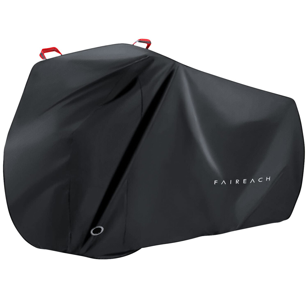 Faireach Bicycle Cover, Waterproof Outdoor Bicycle Cover 210D Oxford Polyester With Uv Protection Rain Snow Dust For Road Bike, Motorcycle, Black