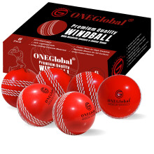 ONEGlobal Premium Windball Soft Cricket Ball | Durable Materials, Realistic Colour Seam, True Bounce & Swing | Wind Ball Cricket Balls for Outdoor &