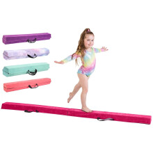 Gymnastics Beam For Kids - Amazing Balance Equipment For Children at Home - Faux Suede, High Density EVA Foam - Sizes 210cm/240cm/270cm - Flash Cards,