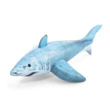 Bestway Realistic Shark Pool Float, Kids Inflatable Ride-On with Handles, Swimming Pool and Beach Toy, White