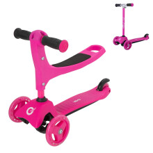 EVO 3-in-1 Cruiser Scooter for Kids Ages 1?7 (Pink) | Seated Ride-On to 3-Wheel Push Scooter | Adjustable Handlebar | First Toddler Kick Scooter with