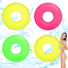 POPOYU 3Pcs Inflatable Pool Floats Ring for Adults,Giant Blow Up Swimming Ring for Adults,Swim Wheel Tube Pool Rubber Rings Pool Inflatables for