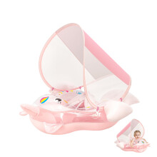 Baby Swimming Ring Baby Swim Float 3-12 Months,Pink Unicorn Newborn Swimming Float Baby Girl Float,Inflatable Pool Float Baby Rubber Ring with Shade